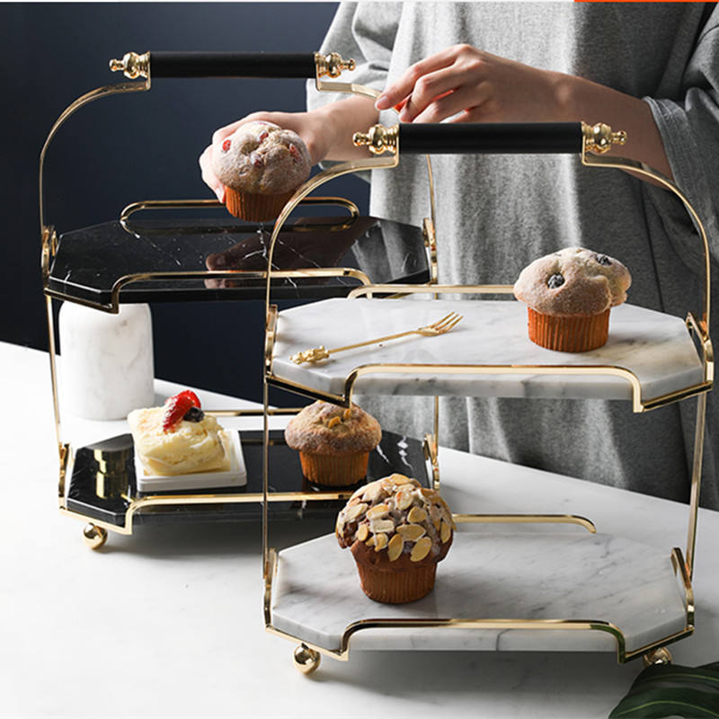 Premium 2-Tier Cake Stand for Professional Afternoon Tea